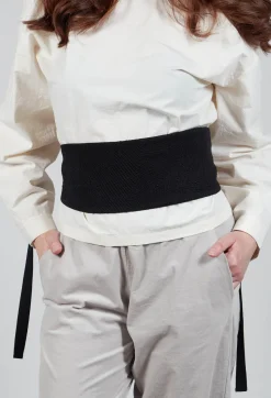Malloni Belts^Lacerta Textured Tie Belt in Nero