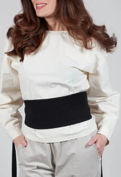 Malloni Belts^Lacerta Textured Tie Belt in Nero