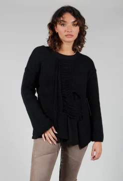 Isabel Benenato Tops^Ladder Feature Jumper in Black
