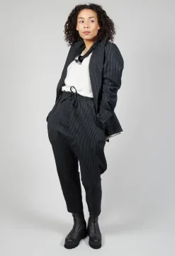 Marc Point Jackets^Lapel Blazer in Black Pinstripe