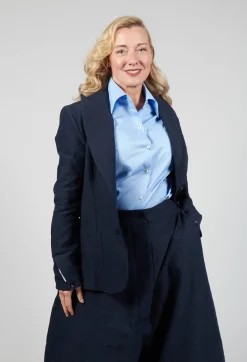 Marc Point Jackets^Lapel Blazer in Navy Blue