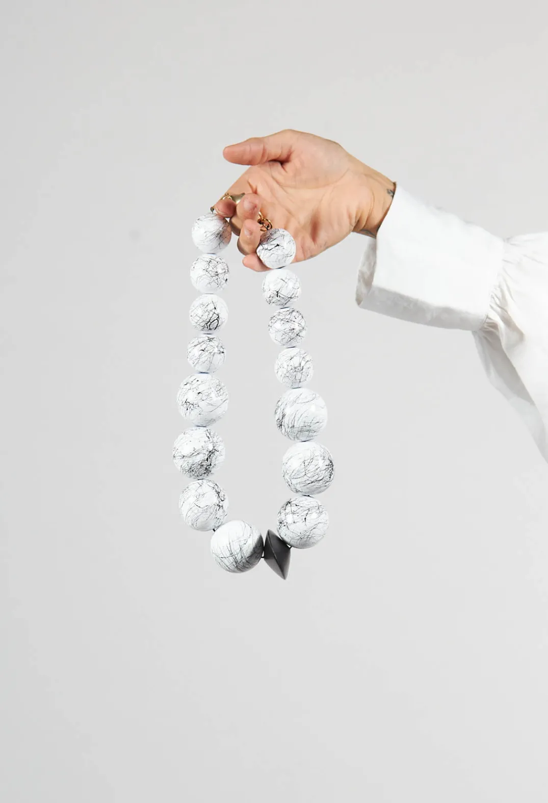 Katerina Vassou Necklaces^Large Beaded Necklace with Central Black Pendant