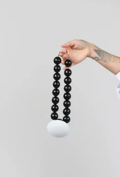 Katerina Vassou Necklaces^Large Beaded Necklace with Black Pendant in Black