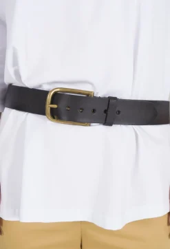 T.ba Belts^Large Buckle Belt in Black