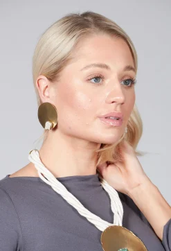 Katerina Vassou Earrings^Large Gold Earrings with Geode Detail