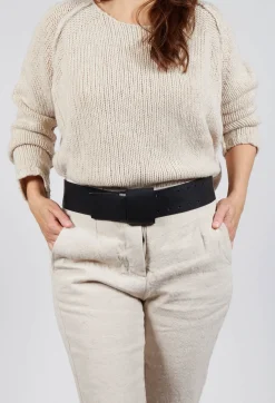 Rundholz Mainline Belts^Large Leather Belt in Black