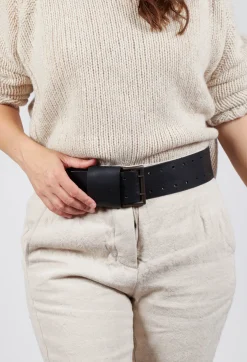 Rundholz Mainline Belts^Large Leather Belt in Black