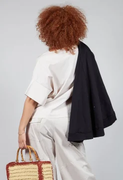 Tadashi Tops^Large Pocket Shirt in Beige