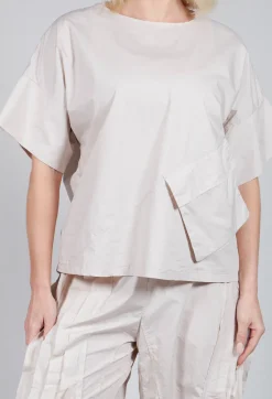 Tadashi Tops^Large Pocket Shirt in Beige