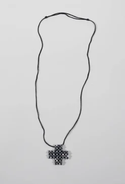 Pluslavie Necklaces^Large Statement Cross Necklace in Silver