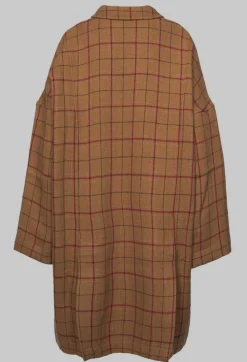 Album Di Famiglia Coats^Large Tartan Wool Coat in Cookie