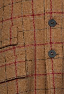 Album Di Famiglia Coats^Large Tartan Wool Coat in Cookie