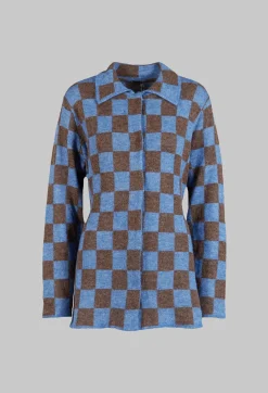 Fringe Jackets^Lauren Knitted Shirt in Blue and Brown