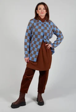Fringe Jackets^Lauren Knitted Shirt in Blue and Brown