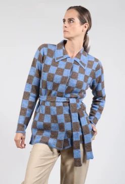 Fringe Jackets^Lauren Knitted Shirt in Blue and Brown