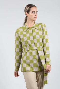 Fringe Jackets^Lauren Knitted Shirt in Green and Beige