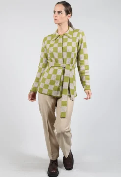 Fringe Jackets^Lauren Knitted Shirt in Green and Beige