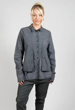 Rundholz Dip Shirts & Blouses^Layered Fabric Shirt in Coal Cloud