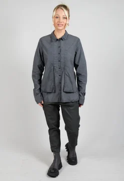 Rundholz Dip Shirts & Blouses^Layered Fabric Shirt in Coal Cloud
