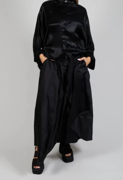 Bize Skirts^Layered Fabric Skirt in Black