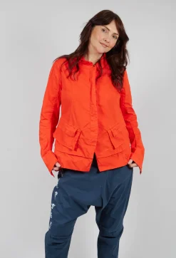 Rundholz Dip Jackets^Layered Lettuce-Edge Detail Jacket in Mandarine