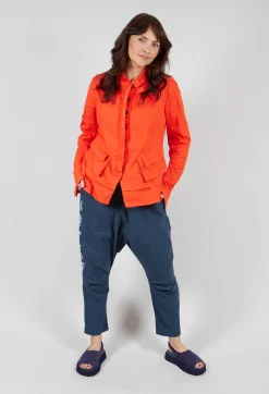 Rundholz Dip Jackets^Layered Lettuce-Edge Detail Jacket in Mandarine