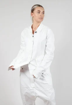 Rundholz Dip Jackets^Layered Lettuce-Edge Detail Jacket in Semi Bleach