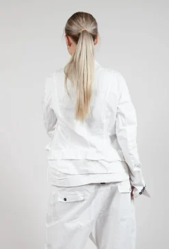 Rundholz Dip Jackets^Layered Lettuce-Edge Detail Jacket in Semi Bleach