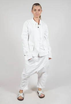 Rundholz Dip Jackets^Layered Lettuce-Edge Detail Jacket in Semi Bleach