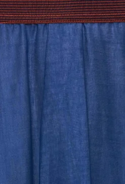 Niù Skirts^Layered Maxi Skirt with Contrast Waistband in Bluette