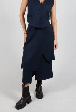 Mei Meij Skirts^Layered Scuba Skirt in Blue Nights
