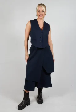 Mei Meij Skirts^Layered Scuba Skirt in Blue Nights