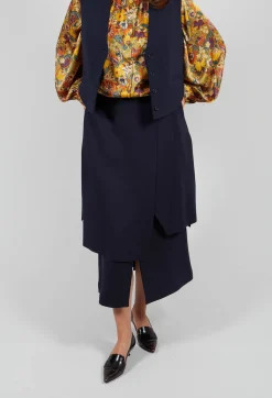 Mei Meij Skirts^Layered Scuba Skirt in Blue Nights