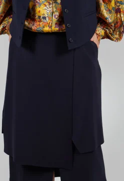 Mei Meij Skirts^Layered Scuba Skirt in Blue Nights