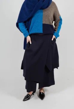 Mei Meij Skirts^Layered Scuba Skirt in Blue Nights