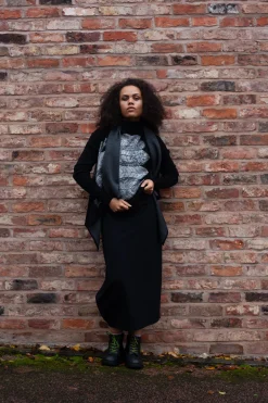 Sarah Pacini Knitwear|Jumpers^Leaf Print Sweater in Black