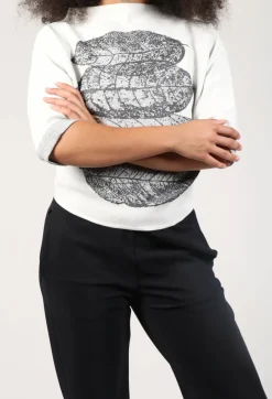 Sarah Pacini Knitwear|Jumpers^Leaf Print Sweater in White
