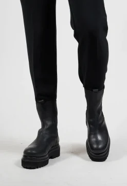 Nostra Santissima Boots^Leather Combat Boots in Black