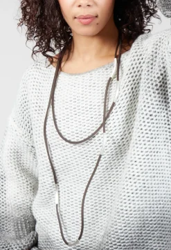 Petra Meiren Necklaces^Leather Look Long Necklace in Brown