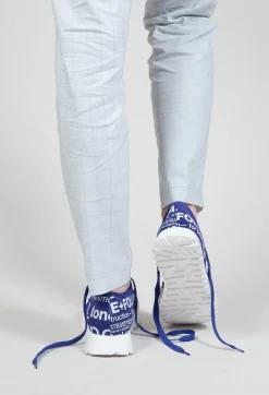 Rundholz Black Label Trainers^Leather Pumps with Lettering Motif in Azur Print