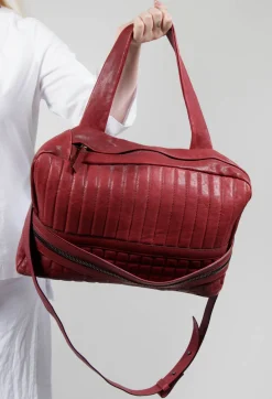 IXOS Bags^Leather Quilted Bag in Bordeaux