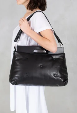 Malloni Bags^Leather Shoulder Bag in Nero