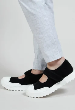 Rundholz Black Label Trainers^Leather Velcro Strap Pumps in Black