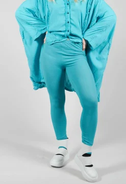 Rundholz Dip Leggings^Leggings with Elasticated Waist in Aqua