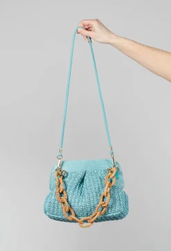 Via Mailbag Bags^Lia Knit Bag in Blue