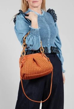 Via Mailbag Bags^Lia Knit Bag in Orange