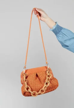 Via Mailbag Bags^Lia Knit Bag in Orange