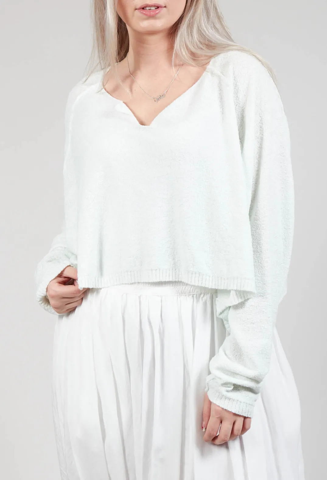 Rundholz Mainline Jumpers^Lightwear Cropped Jumper in Tulip 10% Cloud