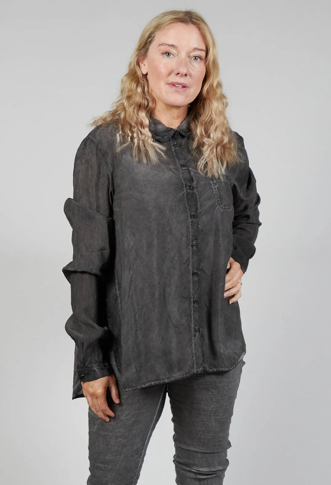 Rundholz Mainline Shirts & Blouses^Lightweight Blouse in Coal Cloud