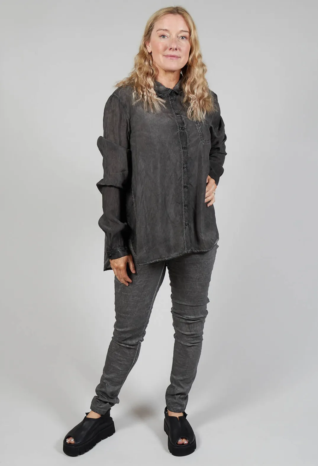 Rundholz Mainline Shirts & Blouses^Lightweight Blouse in Coal Cloud